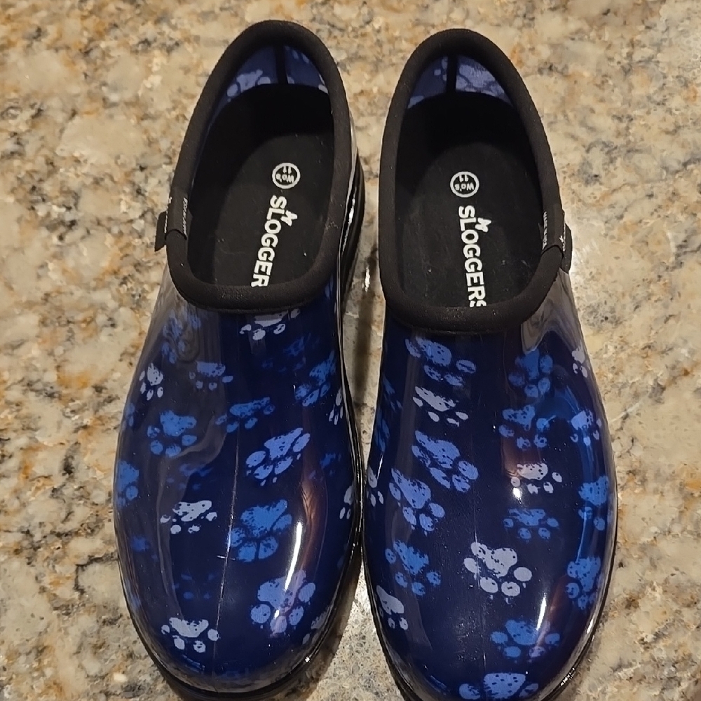 Brand New--Sloggers Women's Blue Paw Print Shoes.
